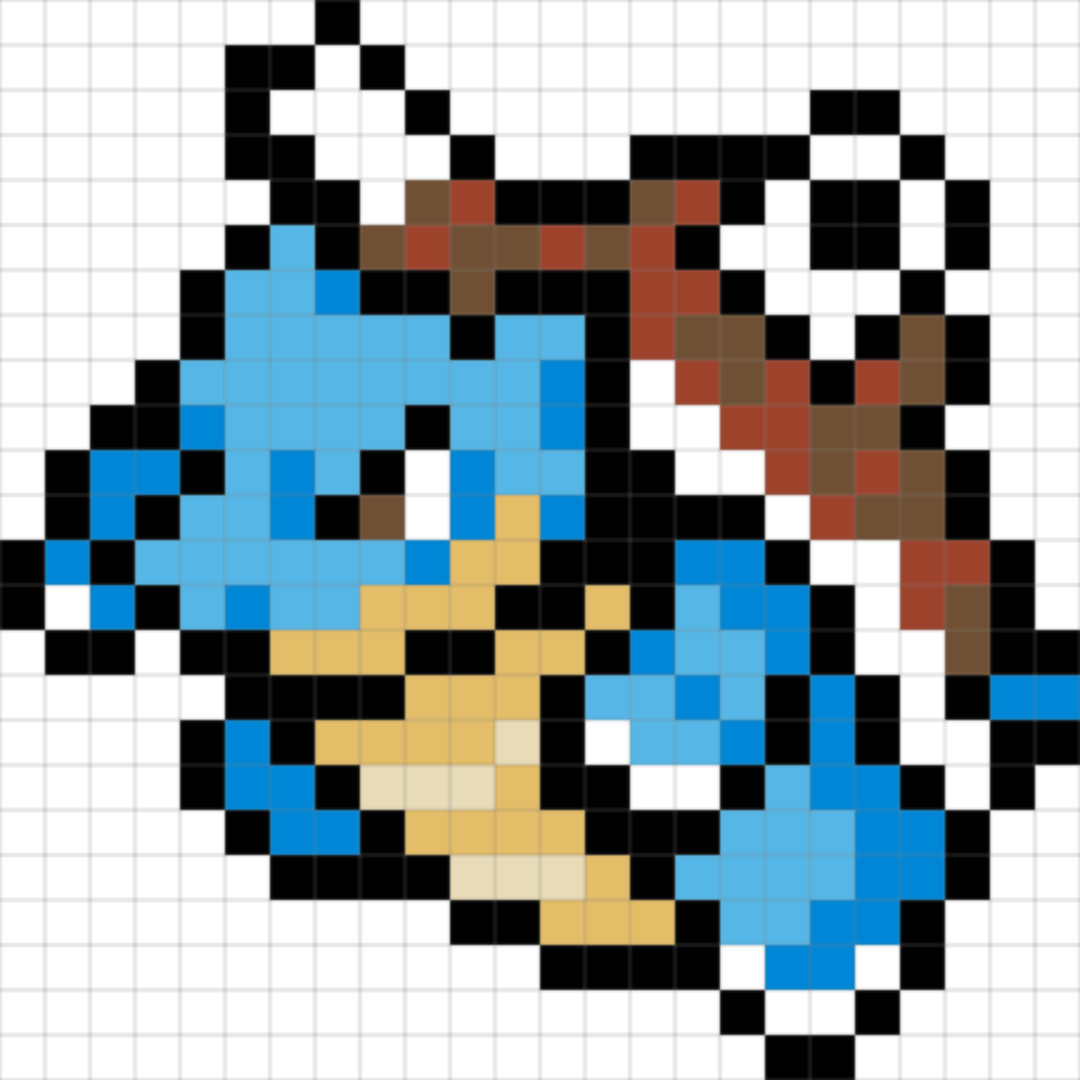 Blastoise Pixel Art Kit — Kit No. 9 build map