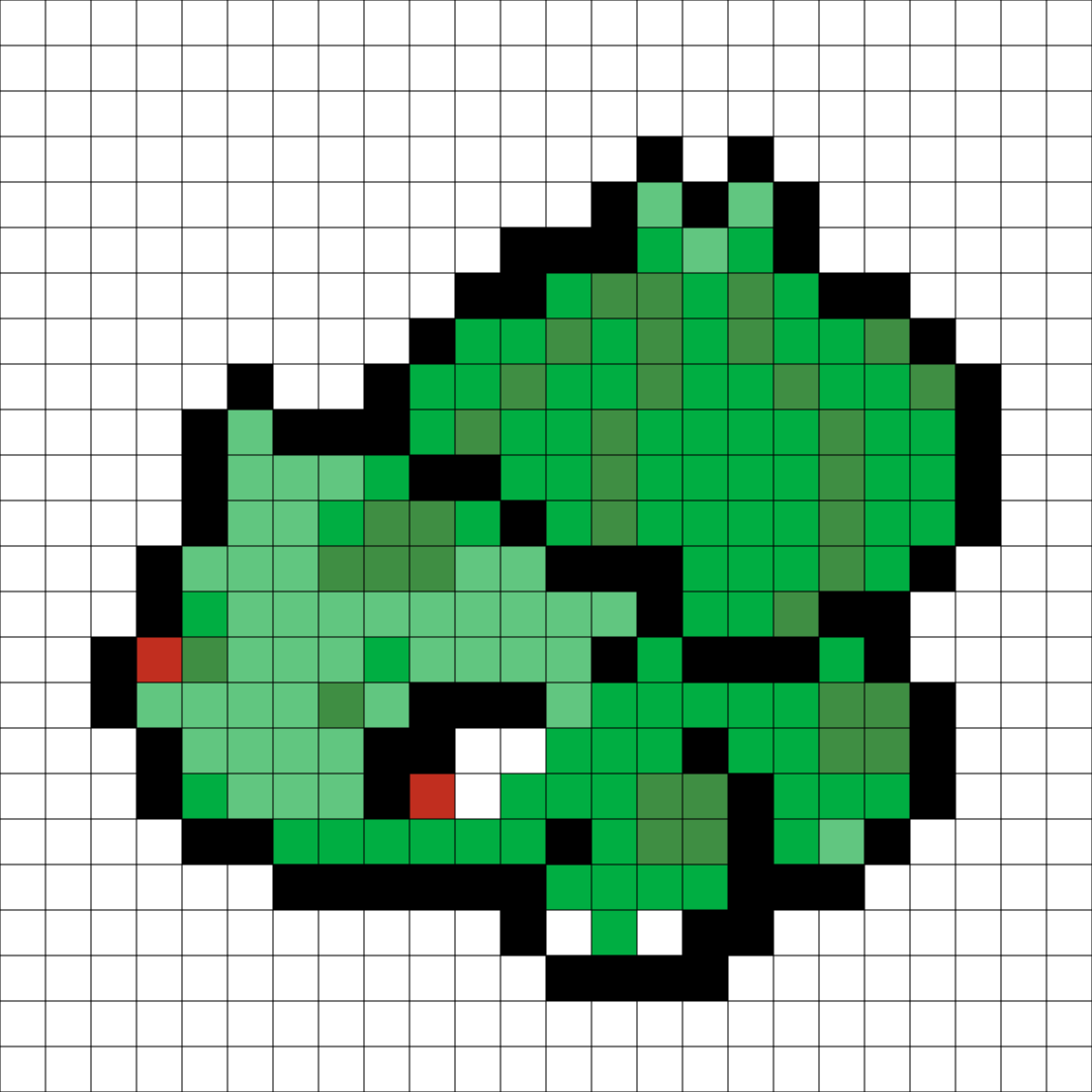 Bulbasaur Pixel Art Kit — Kit No. 1 build map