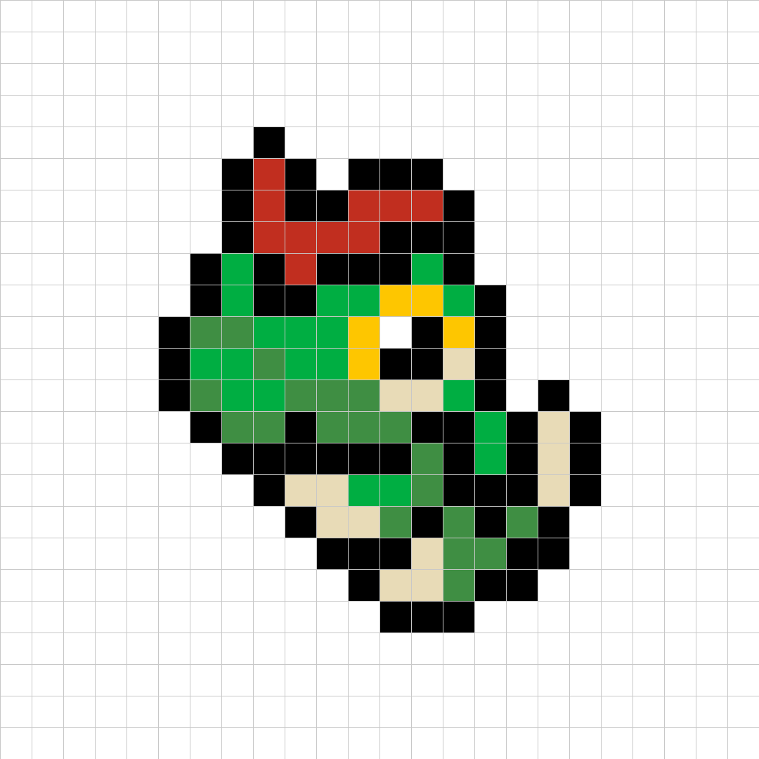 Caterpie Pixel Art Kit — Kit No. 10 build map