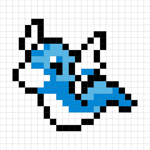 Dratini Pixel Art Kit — Kit No. 147 build map