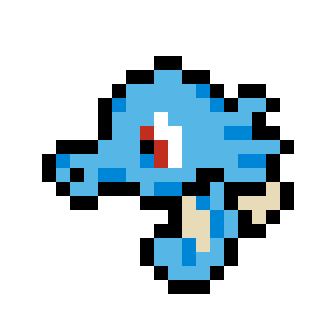 Horsea Pixel Art Kit — Kit No. 116 build map