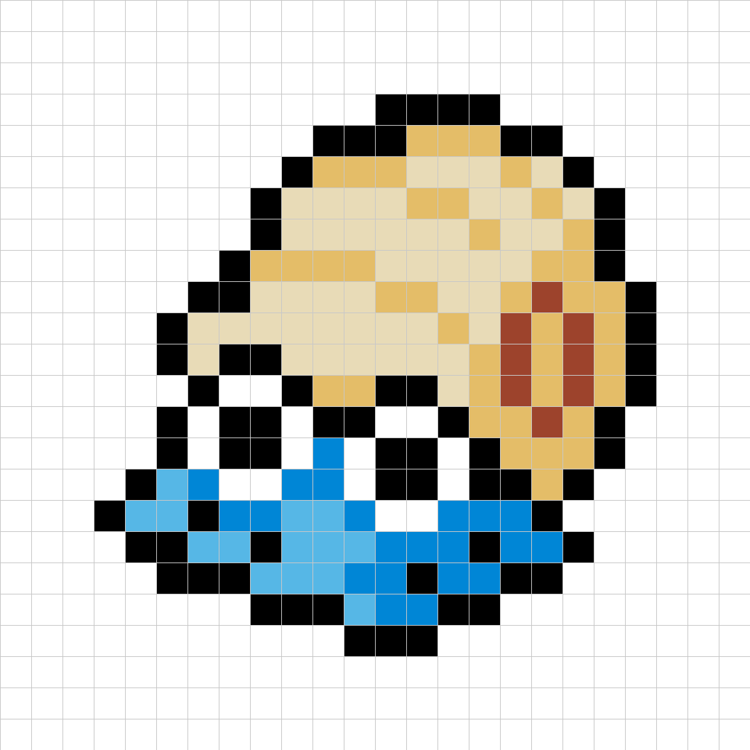 Omanyte Pixel Art Kit — Kit No. 138 build map