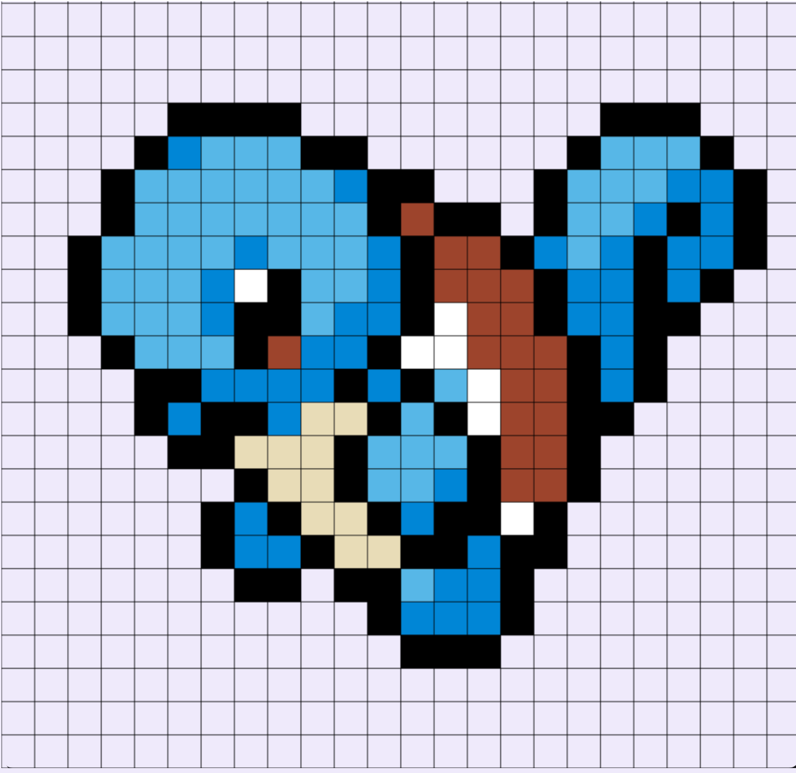 Squirtle Pixel Art Kit — Kit No. 7 build map