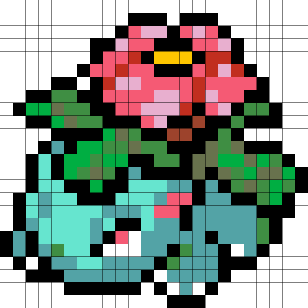 Venusaur Pixel Art Kit — Kit No. 3 build map
